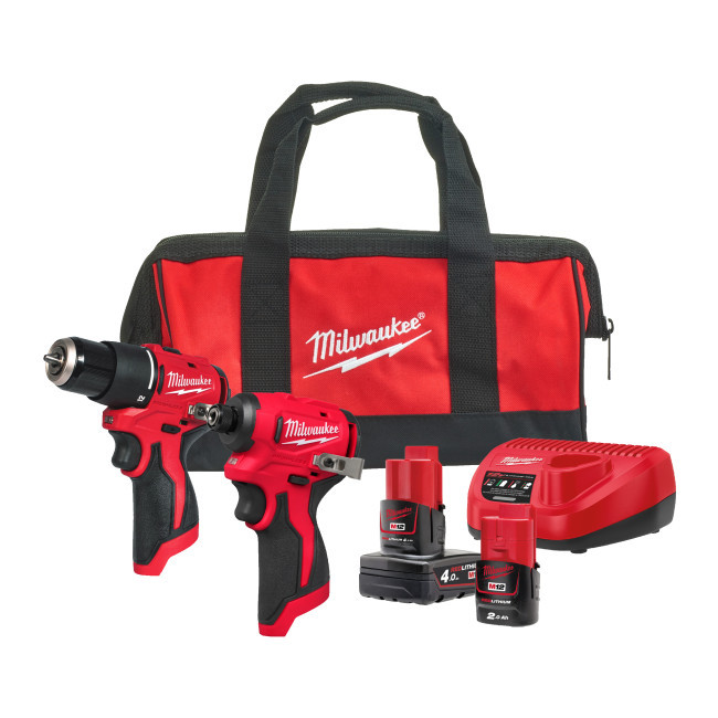 Набір інструментів акумуляторних MILWAUKEE M12BLPP2B-422B (M12 BLPDRC, BLIDRC. зарядний пристрій, 1Х2Аг, 1Х4Аг, сумка)-4933500425