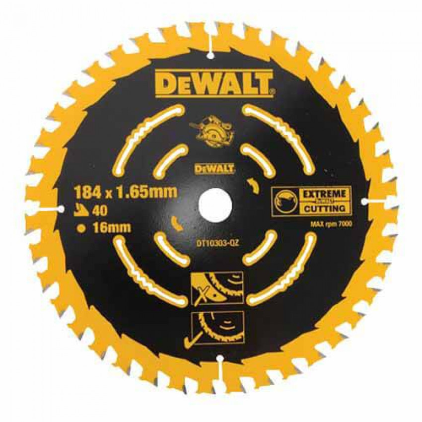 Диск пильний EXTREME DeWALT DT10303, 184 х 16 мм, 40 з.-DT10303