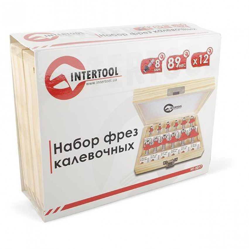 Набір фрез кальовочних, 12 шт. INTERTOOL HT-0077-HT-0077
