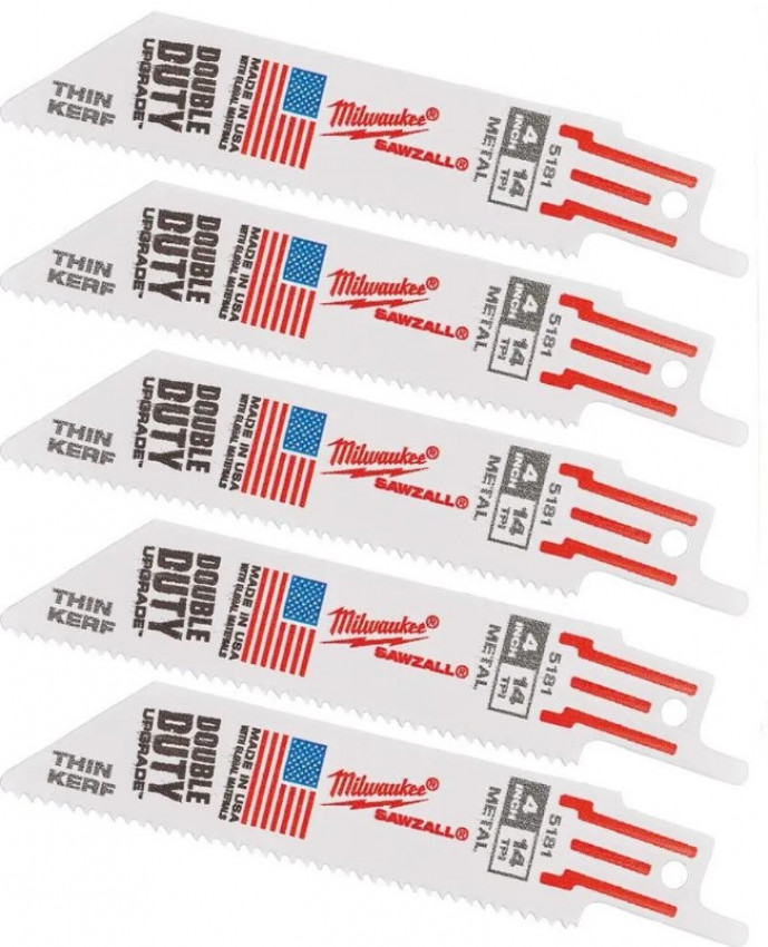 Полотно для шабельних пил THIN KERF MILWAUKEE, 100х1,8мм, (5шт), (метал)-48475181