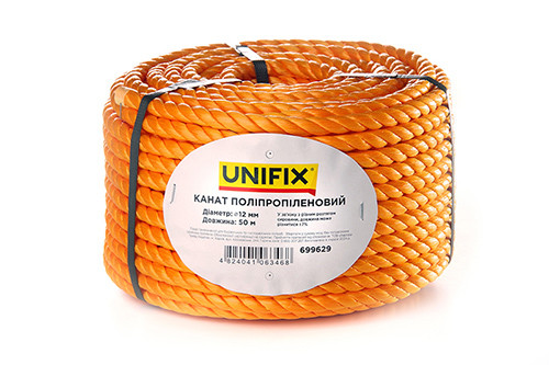 Канат поліпропіленовий 12мм 50м UNIFIX-699629