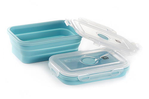 Ланчбокс складаний з кришкою-засувкою блакитний 540мл СИЛА-960561