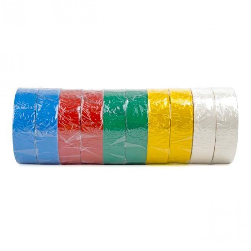 Стрічка ізоляційна 0.15мм*17мм*10м кольорова INTERTOOL IT-0014-IT-0014