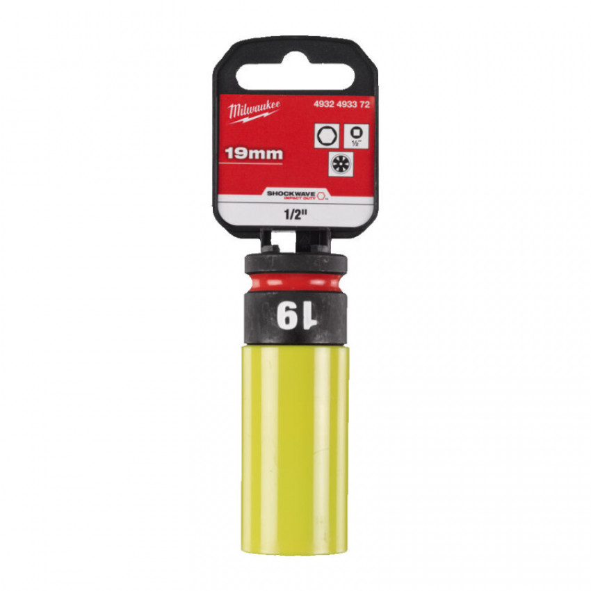 Головка ударна довга 1/2" 19мм (пластик) AUTO MILWAUKEE-4932493372