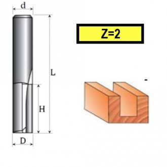 Фреза Пазова пряма №1000 (D4, h17, L46, d8) 08-600-040-[articul]