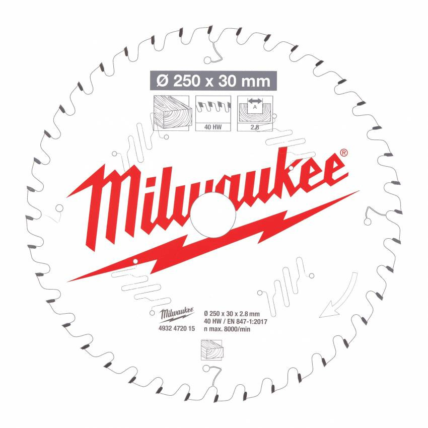 Диск пильний MILWAUKEE, Ø254/30мм, 80 зуб.-4932471318