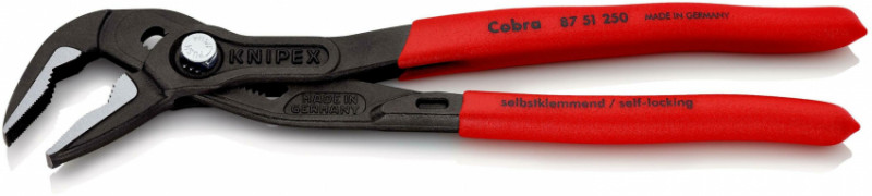 Високотехнологічні сантехнічні кліщі KNIPEX Cobra ES 87 51 250 SB (потоншені губки)-87 51 250 SB