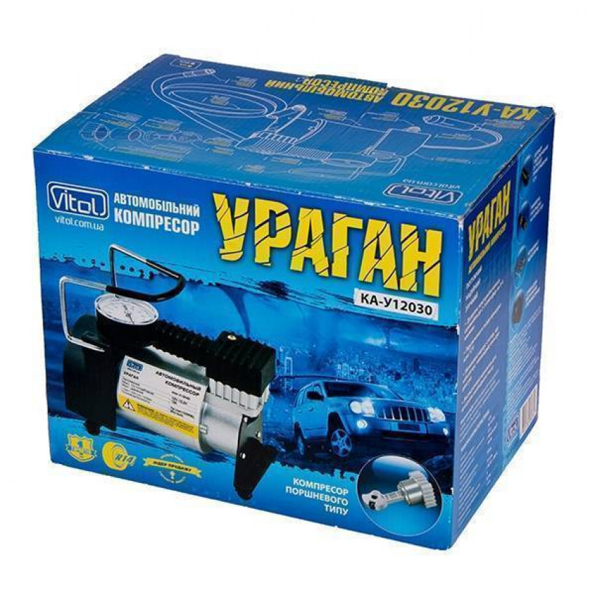 Компресор Ураган" КА-У12030 100psi/12Amp/35л/прикур. перехідник-КА-У12030 (8)