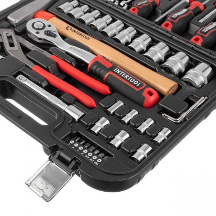 Набір інструментів 56 од., STORM, 1/2", 1/4", Cr-V INTERTOOL ET-8056-ET-8056
