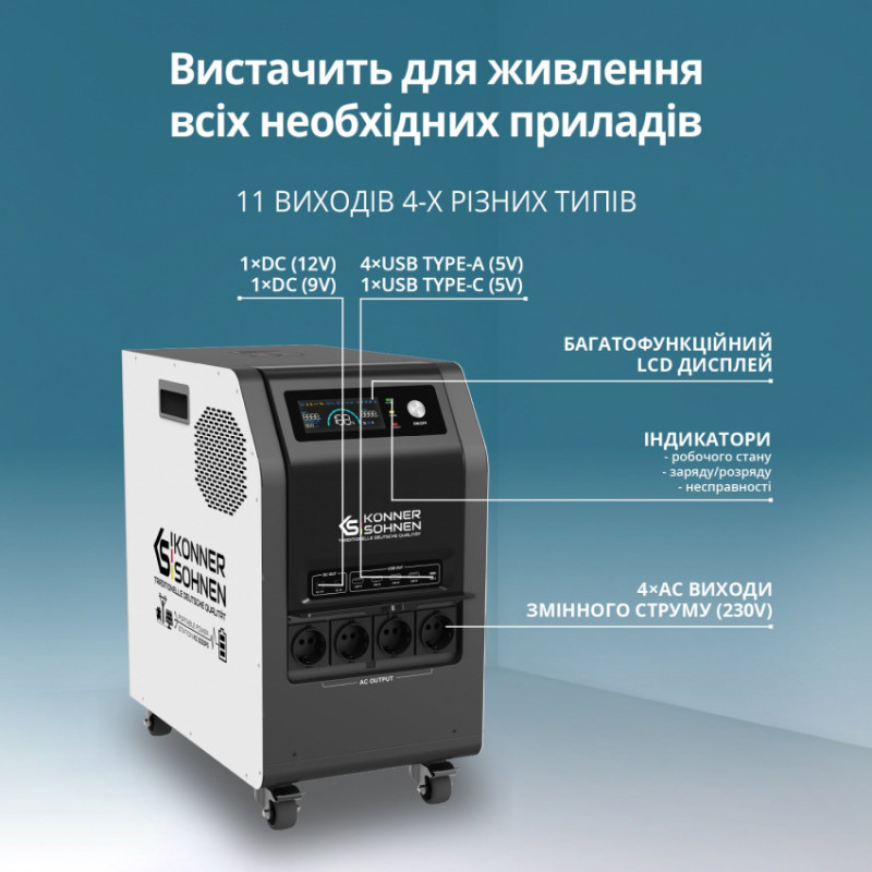 Портативна електростанція 3 в 1 KS 3000PS-KS 3000PS