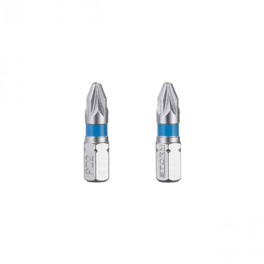 Комплект отверточних насадок PZ2 1/4 "* 25мм, S2, уп. 2 од., STORM INTERTOOL VT-0221-VT-0221