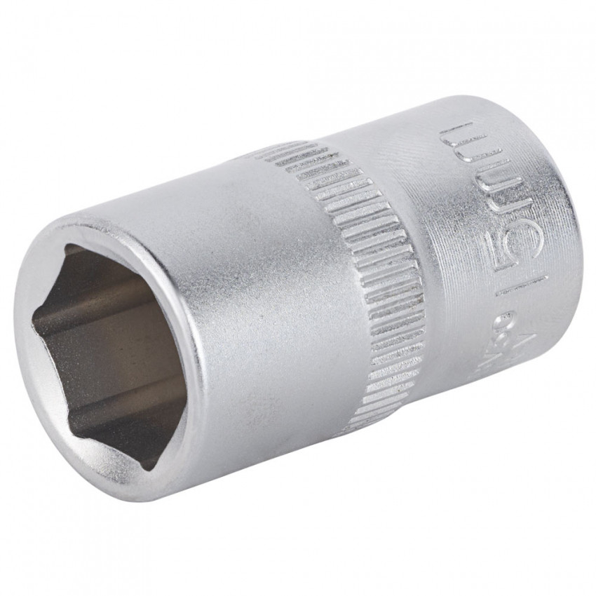Насадка шестигранна коротка 1/2" 15мм CrV mid Sigma (6071151)-6071151