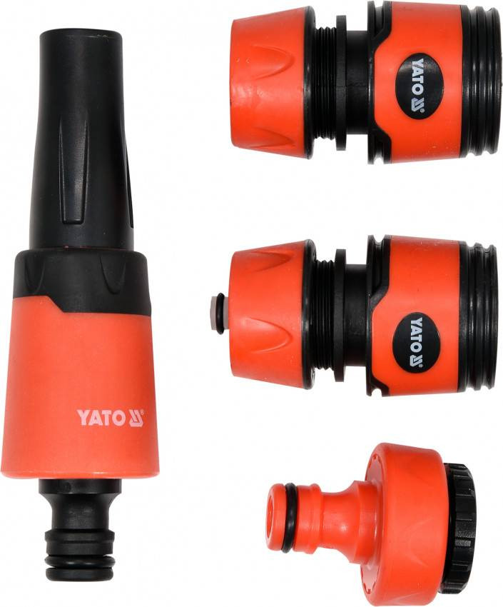 Зрошувач прямий YATO з набором з'єднаний 1/2", 3/4", ABS-пластик, 4 шт.-YT-99831