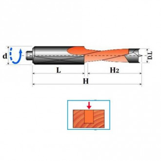 Фреза Свердло під конфірмат під верстат LEFT (D4.5, H70, L30, d10) 10-513-045-[articul]