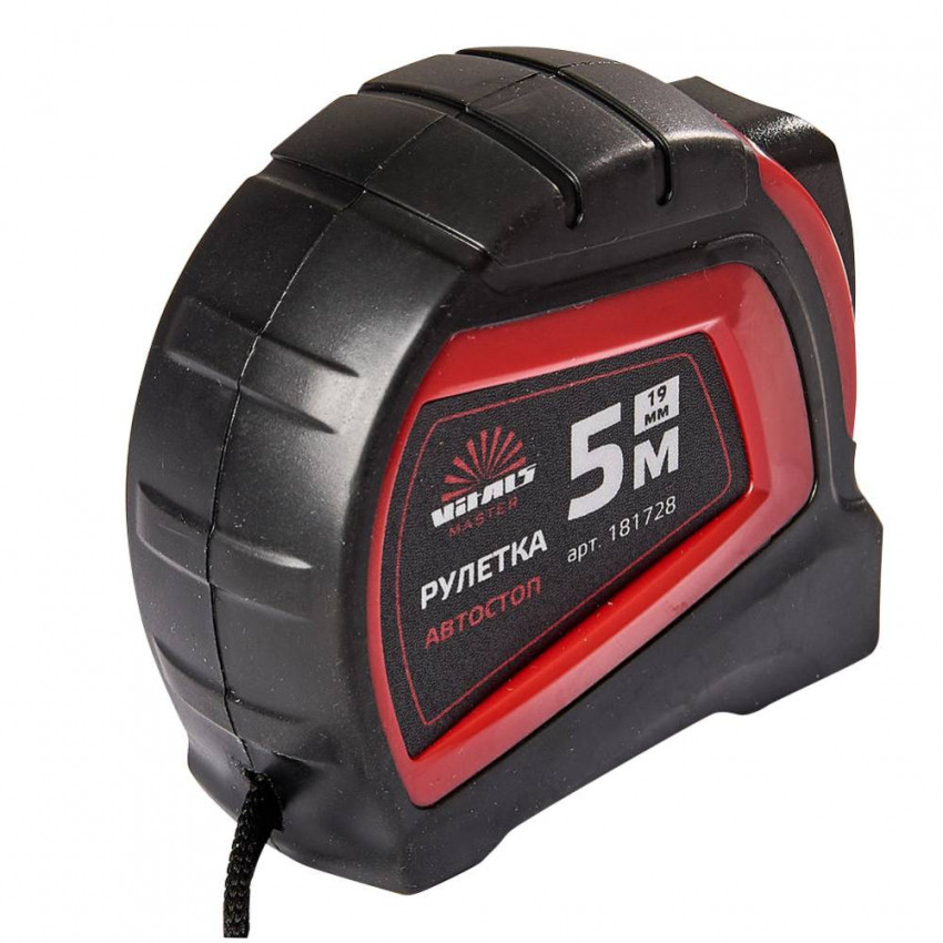 Рулетка 5 м × 19 мм автостоп Vitals Master-181728