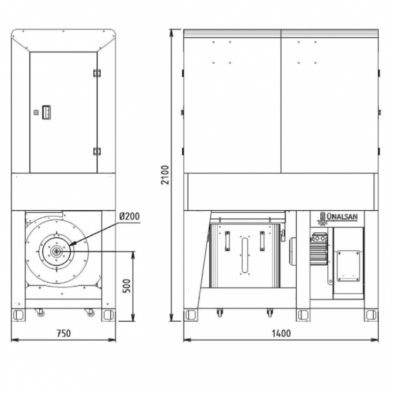 Внутрішньоцехова промислова аспірація Unalsan AMS 35 KT-AMS-35-KT