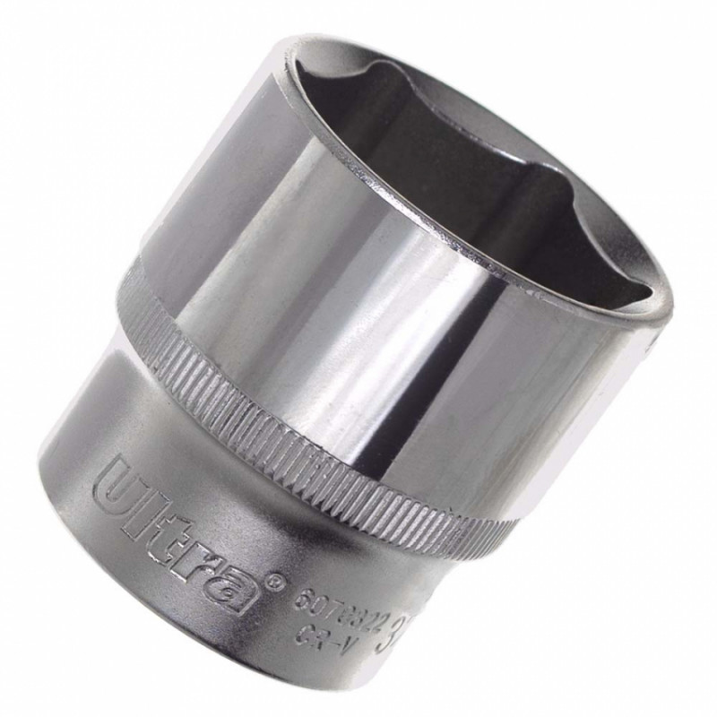 Насадка шестигранна коротка 1/2" 32мм CrV ULTRA (6070322)-6070322