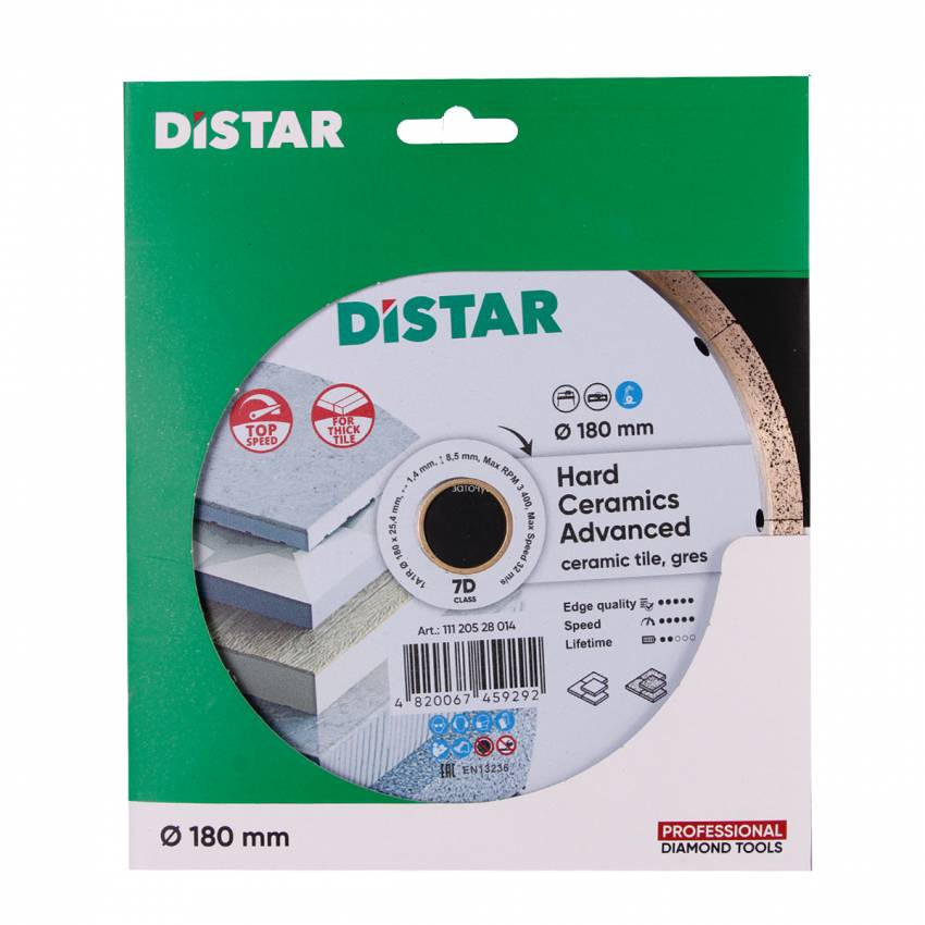 Круг алмазний вiдрiзний 1A1R 180x1,4/1,0x8,5x25,4 Hard ceramics Advanced-11120528014