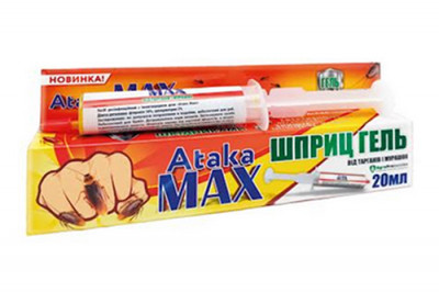 Інсектицидний шприц-гель Атака MAX проти тарганів і мурах 20мл-[articul]