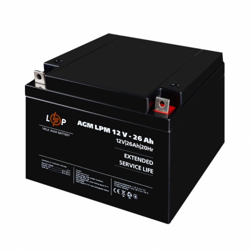 Розпродаж (4134) Акумулятор AGM LPM 12V - 26 Ah (09-2024)-