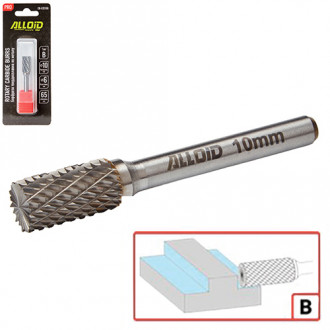 Alloid Pro. Борфреза твердосплавна по металу, тип B, D-10мм, d-6мм, L-65мм-[articul]