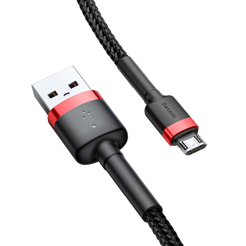 Кабель Baseus Cafule microUSB 1.5A 2M Чорний/Червоний (CAMKLF-C91)-