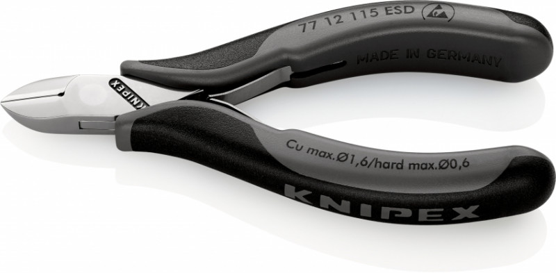 Кусачки бокові для електроніки KNIPEX 77 12 115 ESD SB-77 12 115 ESDSB