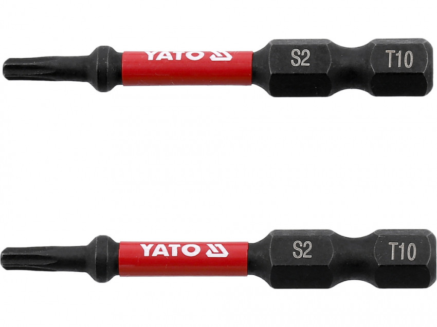 Насадка викруткова ударна YATO; "TORX" T10 х 50 мм. шпиндель 6-гран- 1/4", 2 шт.[10]-YT-78051