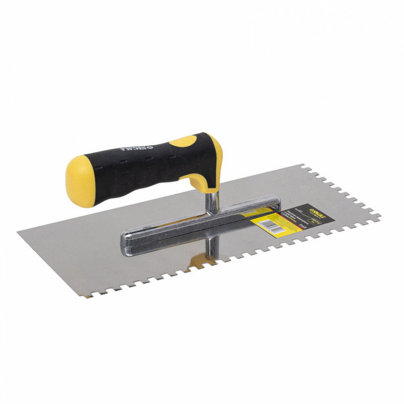 Гладилка штукатурна нержавіюча із зубом Profi 280мм×130мм 6×6мм Sigma (8327521)-8327521