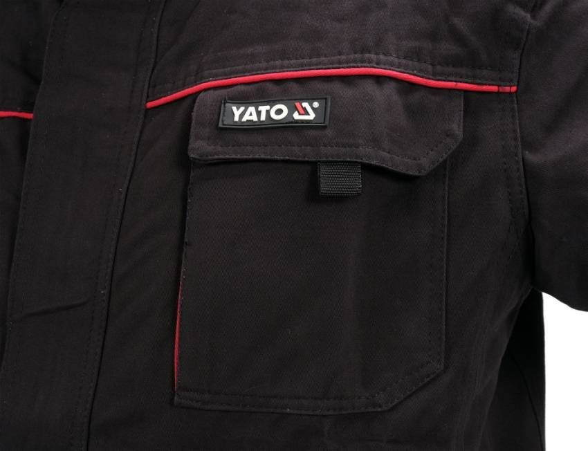 Куртка робоча COMFY YATO розмір L/XL, чорно-червона, 7 кишень, 100% бавовна-YT-79233