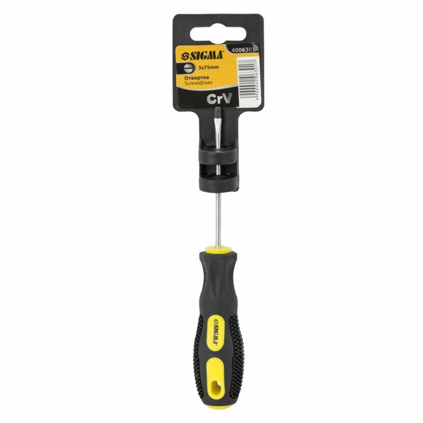 Викрутка шліцева SL3.0х75мм CrV Sigma (4006301)-4006301