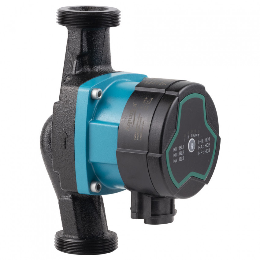 Насос циркуляційний енергозберігаючий 5-39Вт Hmax 6м Qmax 53л/хв ØØ1½" 180мм + гайки Ø1" AQUATICA GPA25-6/180 III (774053)-774053