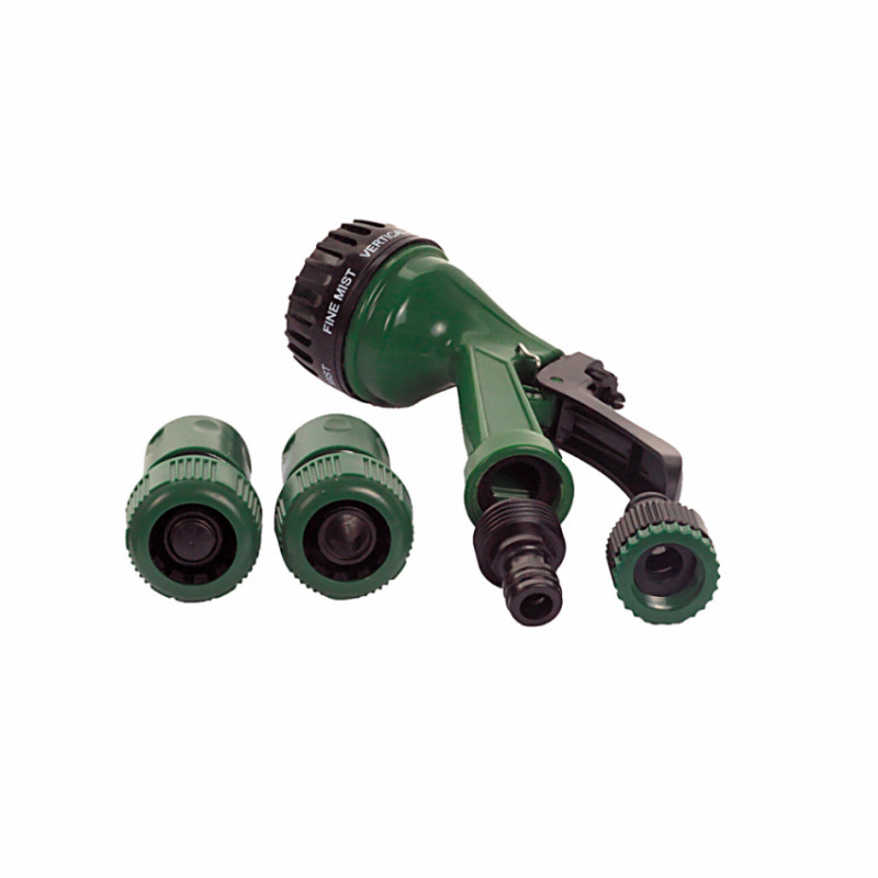 Набір для поливу пістолет розпилювач 7-ми режимний 2 конектори адаптер на шланг ¾" Grad (5012545)-5012545