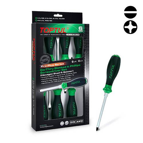 Набір ударних викруток із шестигранником 6 од. PRO-PLUS SERIES TOPTUL GFE-0602-GFE-0602