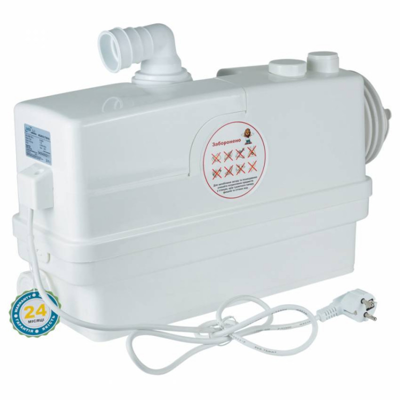 Станція каналізаційна 0.6кВт Hmax 8.5м Qmax 110л/хв 3 входи бічний вхід 90мм LEO 3.0 (776916)-776916