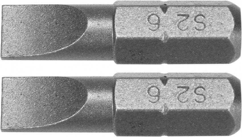 Насадка викрутка YATO: шліц SL6 x 25 мм, HEX 1/4", AISI S2, 2 шт.-YT-77893