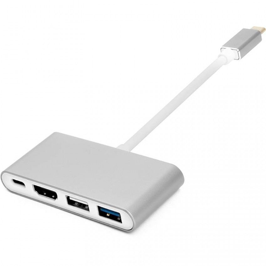 Перехідник PowerPlant Type-C(M) - 4*USB 2.0/3.0, HDMI, Type-C(F)-CA911707
