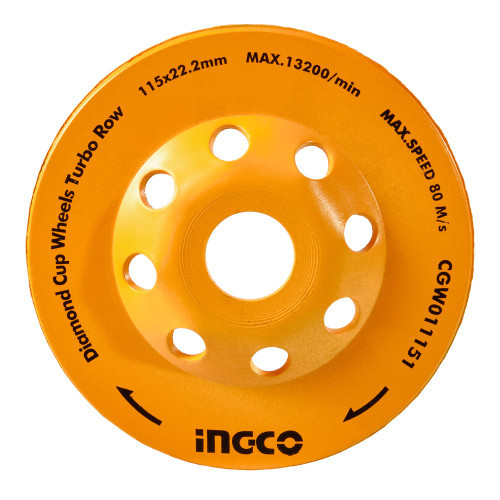 Диск Турбо шліфувальний чашковий 115 мм INGCO-CGW011151