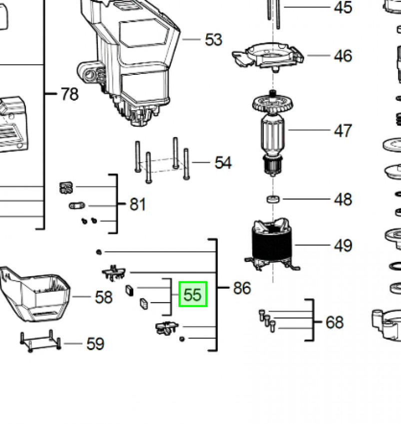 Щітки до перфоратора K850S / Milwaukee-4931472073