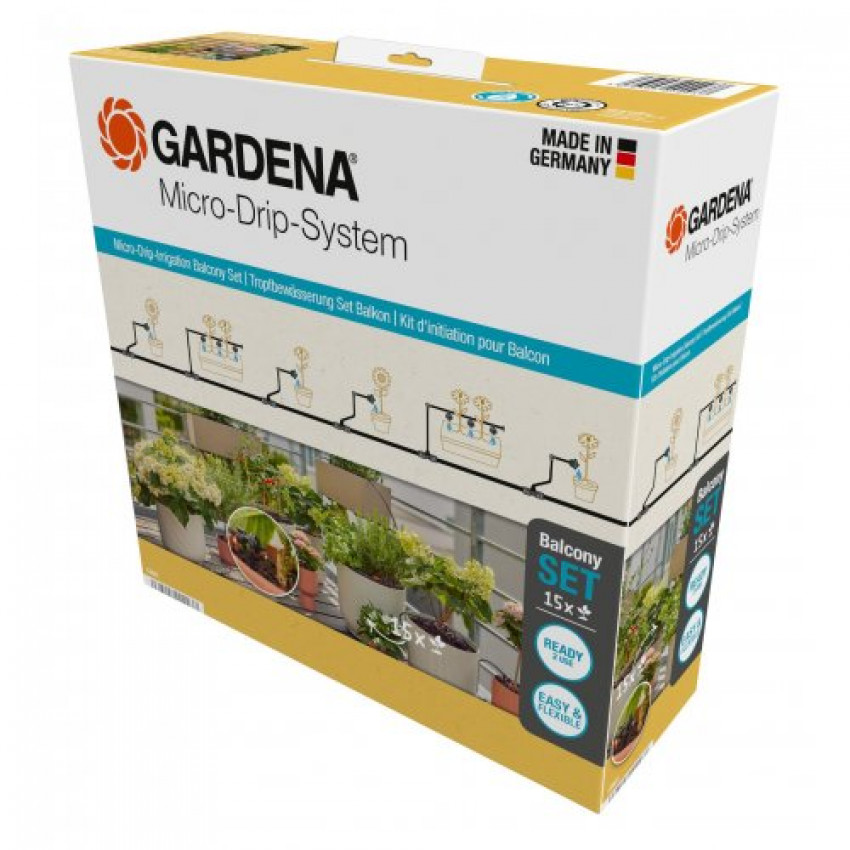 Комплект для поливу Gardena Micro-Drip-System Balcony Set на 15 рослин-13401-20.000.00