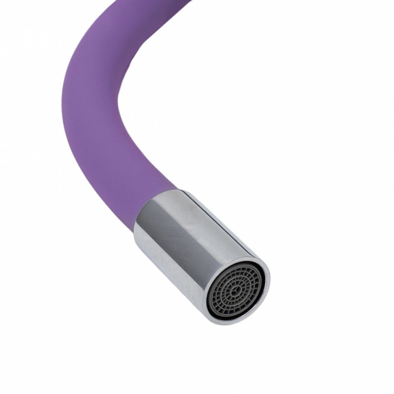 Вилив (гусак) 3/4" для кухні силіконовий фіолетовий AQUATICA (XH-5243) (9793514)-9793514