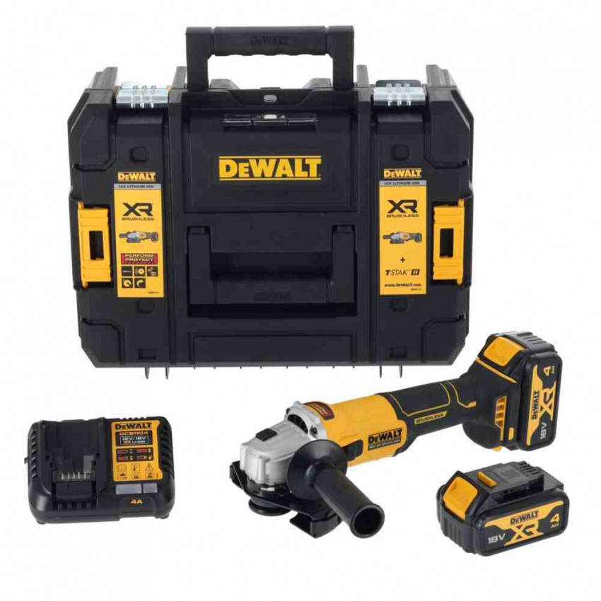 Шліфмашина кутова - болгарка акумуляторна безщіткова DeWALT DCG407M2T-DCG407M2T