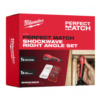 Набір біт Milwaukee SHOCKWAVE (38 предм.) + кутовий адаптер Perfect match-[articul]
