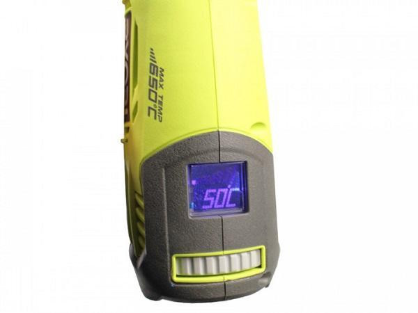 Фен будівельний Ryobi EHG2020LCD 2000Вт 50-650°С 250/500л·хв LCD дисплей 0.8кг-5133001730