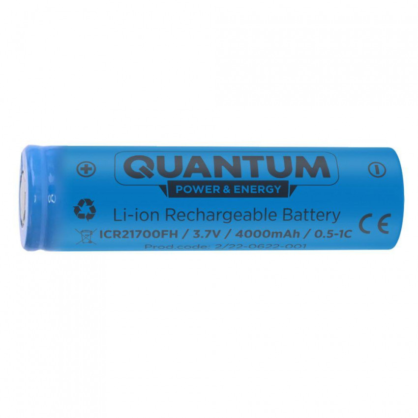Акумулятор літій-іонний Quantum Li-ion ICR21700, 4000mAh, 0.5-1С, 1шт/уп-ICR21700FH/4000