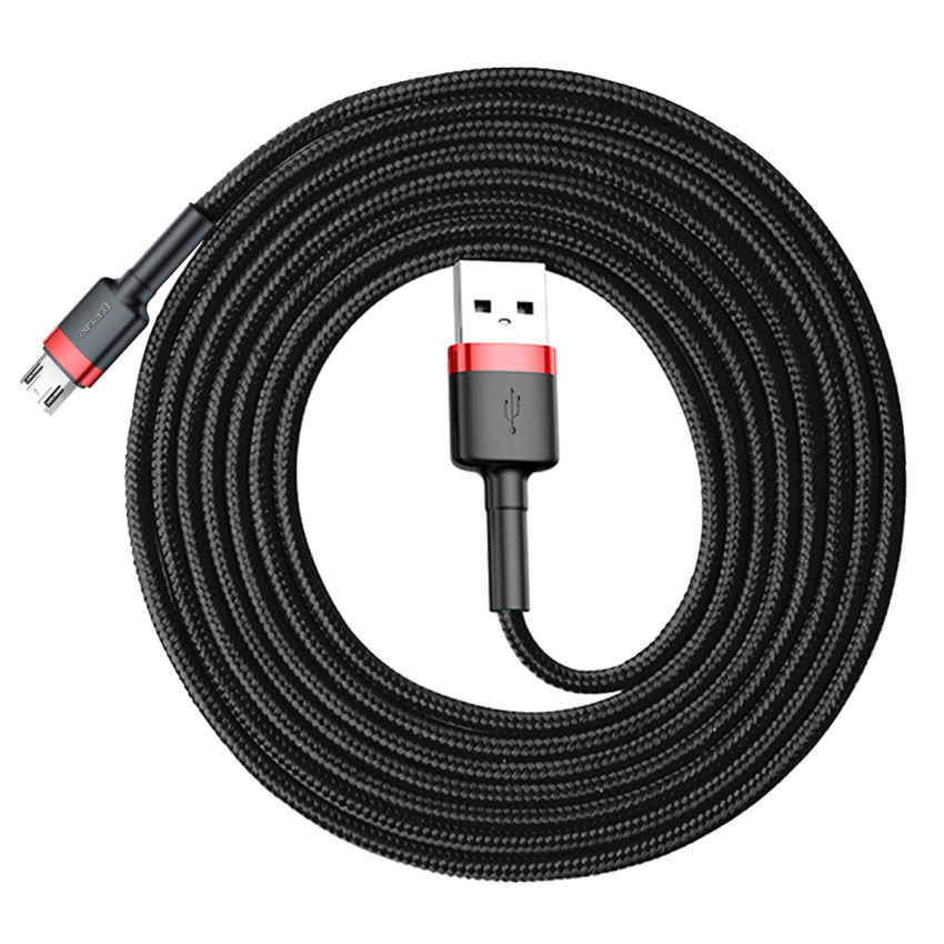 Кабель Baseus Cafule microUSB 1.5A 2M Чорний/Червоний (CAMKLF-C91)-