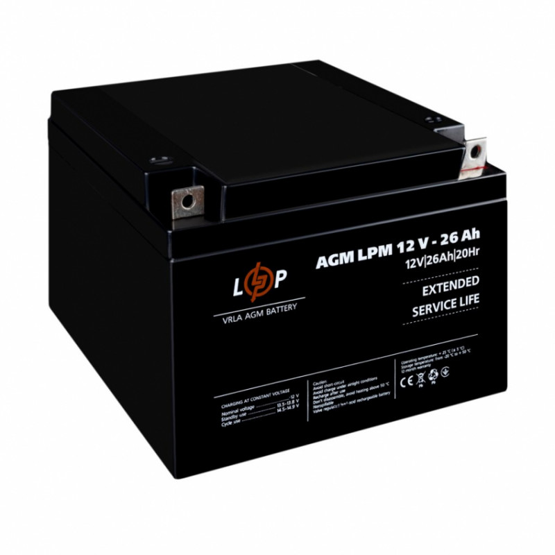 Розпродаж (4134) Акумулятор AGM LPM 12V - 26 Ah (09-2024)-