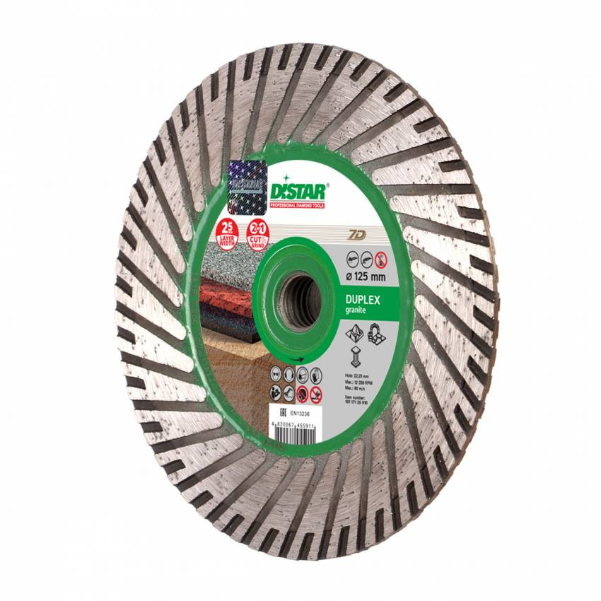 Круг алмазний вiдрiзний Turbo 125x2,8x8/25x22,23/M14F Duplex-10117126010