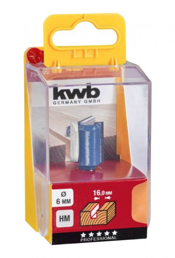 Фреза по дереву KWB пазова D16мм хвостовик 8 мм (754920)-754920