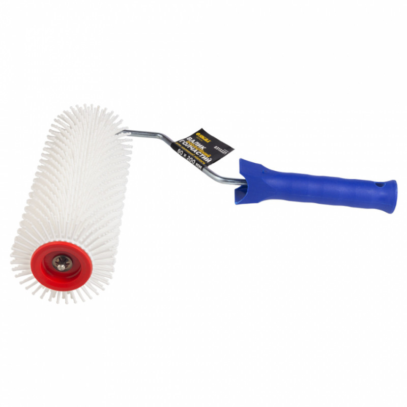 Валик голчастий аераційний для наливної підлоги 80×200мм з ручкою біла голка SIGMA (8313221)-8313221